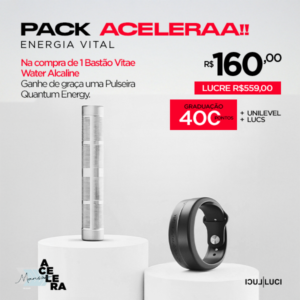 PACK ACELERAA ENERGIA VITAL - Compre um Bastão Vitae Alcaline, Ganhe uma Pulseira Quantum Energy