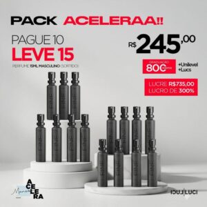 PACK ACELERAA PAGUE 10 LEVE 15 Perfumes Masculinos 15ml